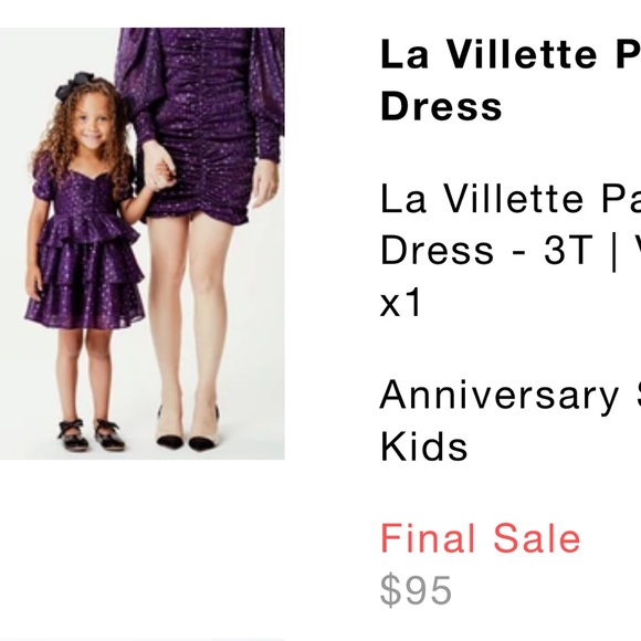 For love & lemons La Villette party dress 3T brand NWT💜 - Picture 3 of 3